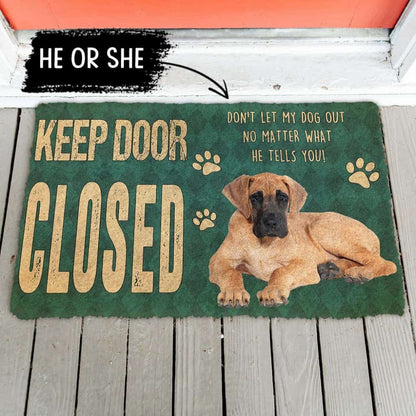 Dog Doormat 3D Keep Door Closed Great Danes Dog Custom Gender Doormat