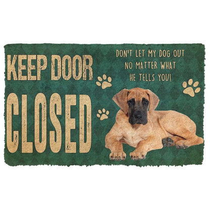 Dog Doormat 3D Keep Door Closed Great Danes Dog Custom Gender Doormat