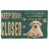 Dog Doormat 3D Keep Door Closed Labrador Retrievers Dog Custom Name Doormat