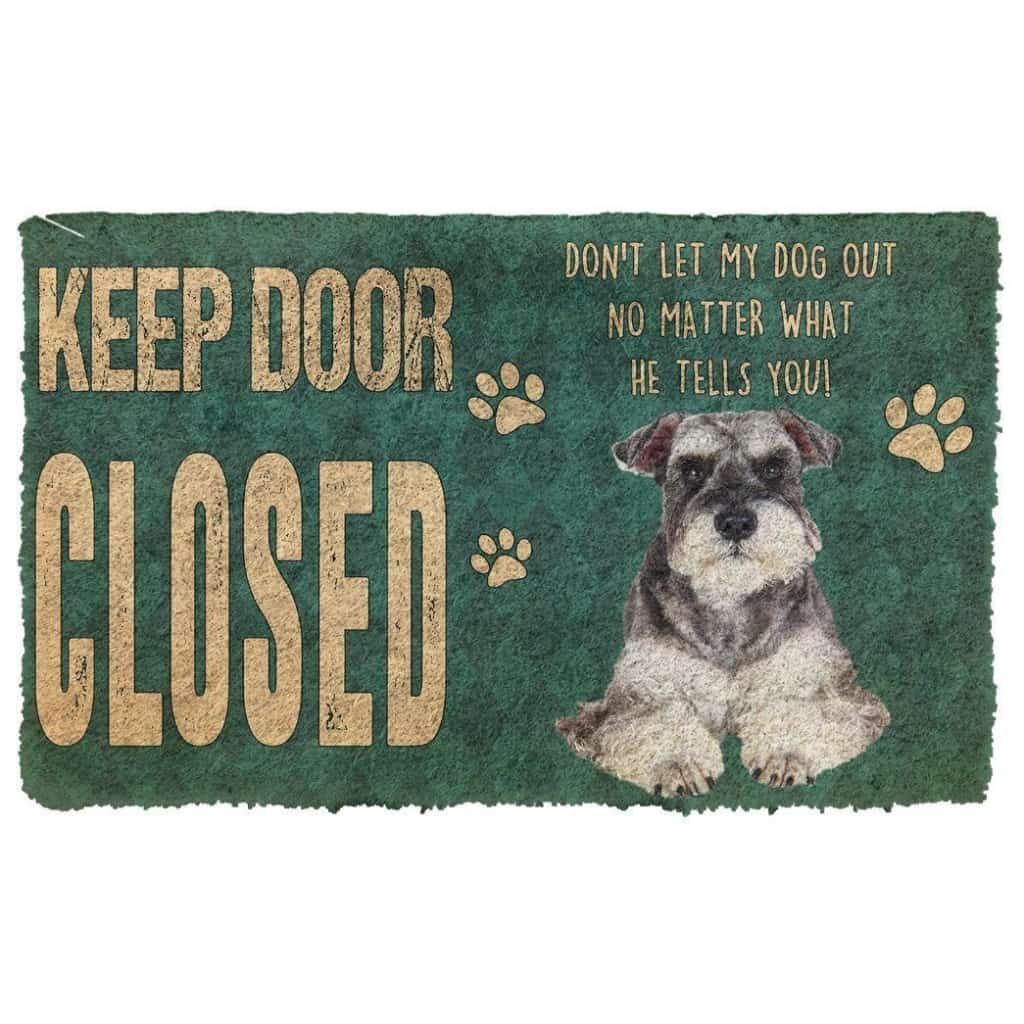 Dog Doormat 3D Keep Door Closed Miniature Schnauzers Dog Custom Gender Doormat