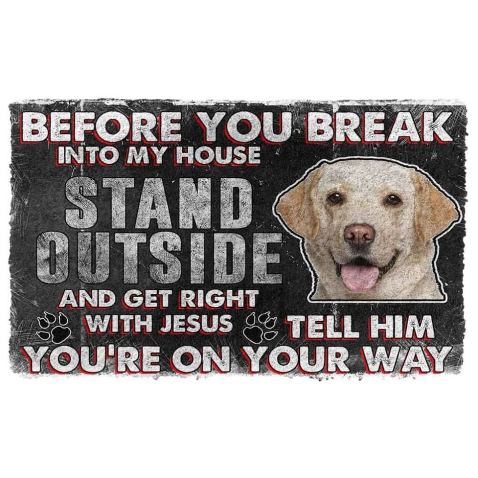Dog Doormat 3D Labrador Retriever Before You Break Into My House Custom Doormat