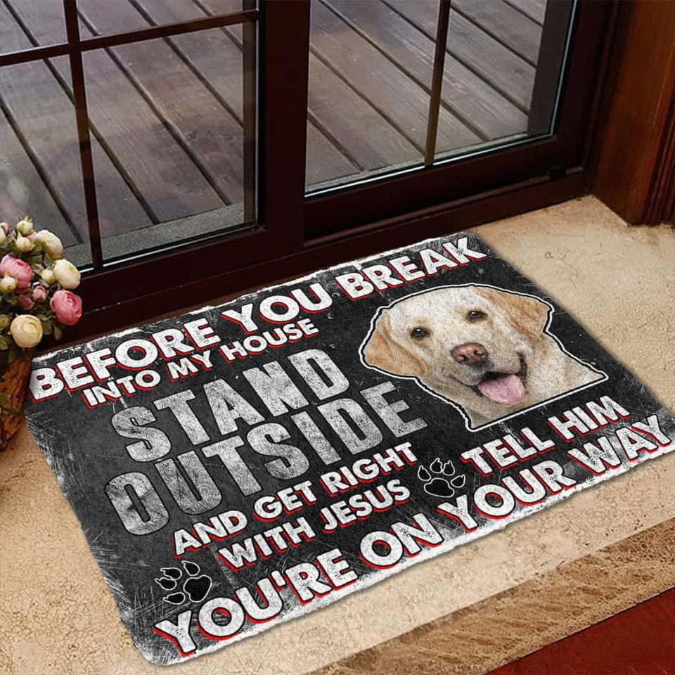 Dog Doormat 3D Labrador Retriever Before You Break Into My House Custom Doormat