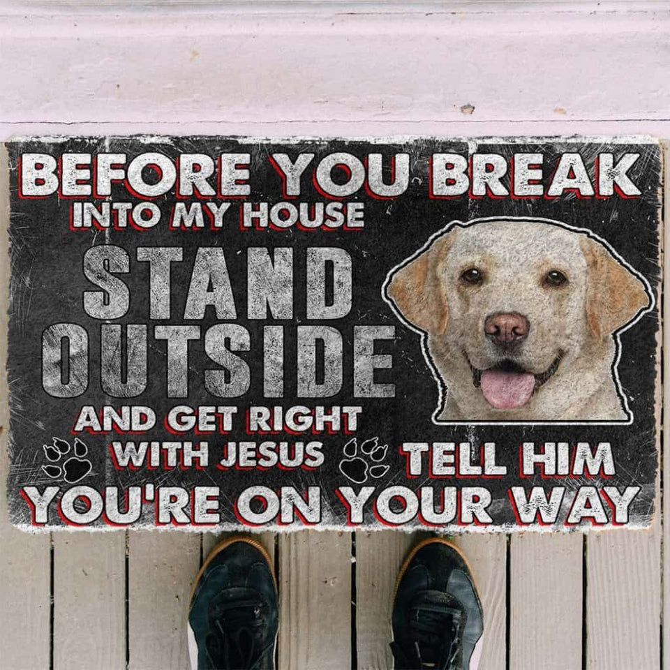 Dog Doormat 3D Labrador Retriever Before You Break Into My House Custom Doormat