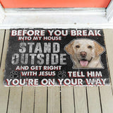 Dog Doormat 3D Labrador Retriever Before You Break Into My House Custom Doormat