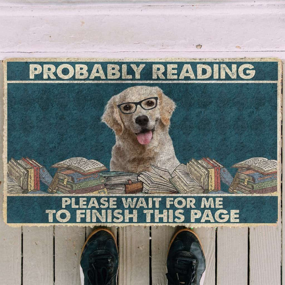 Dog Doormat 3D Labrador Retriever Probably Reading Please Wait Custom Doormat