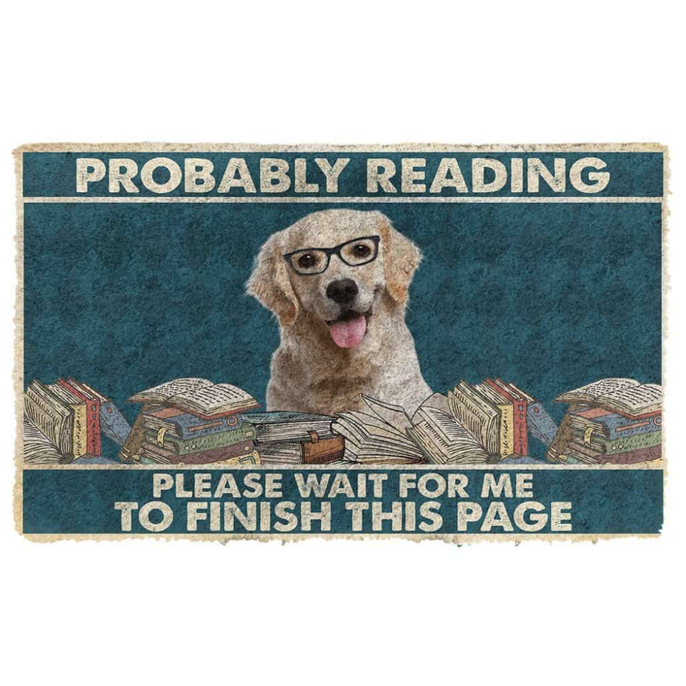 Dog Doormat 3D Labrador Retriever Probably Reading Please Wait Custom Doormat