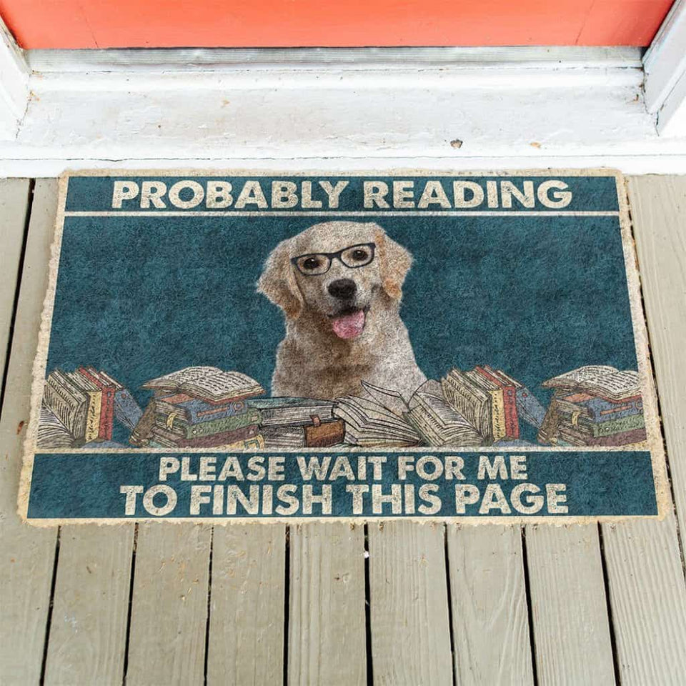 Dog Doormat 3D Labrador Retriever Probably Reading Please Wait Custom Doormat