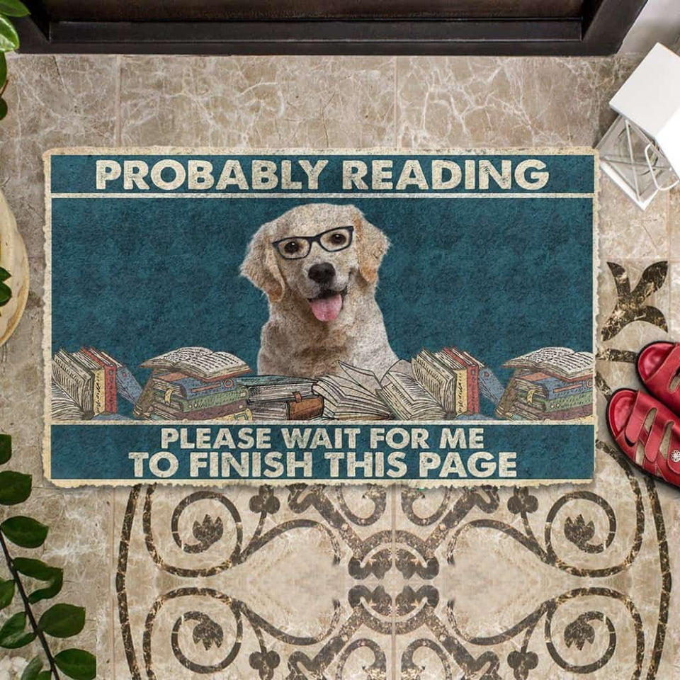 Dog Doormat 3D Labrador Retriever Probably Reading Please Wait Custom Doormat
