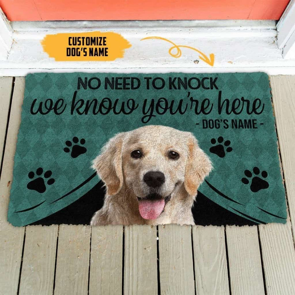 Dog Doormat 3D Labrador Retriever We Know Youre Here Custom Name Doormat