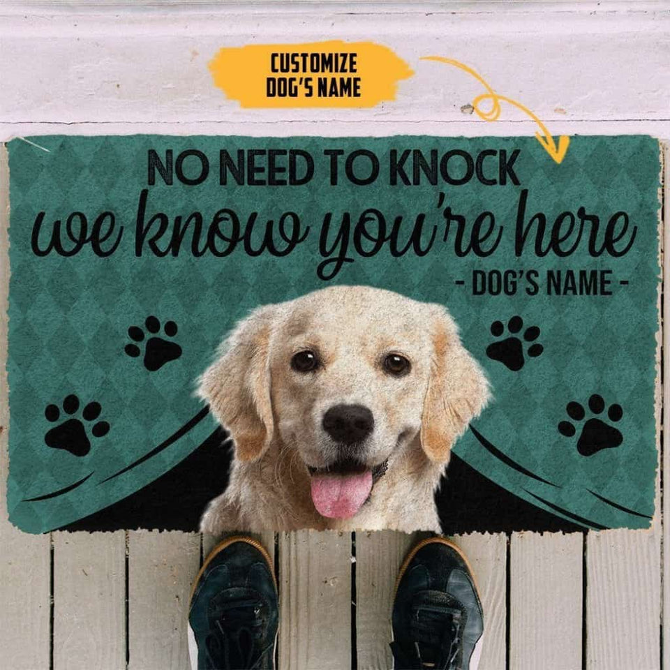 Dog Doormat 3D Labrador Retriever We Know Youre Here Custom Name Doormat