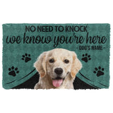 Dog Doormat 3D Labrador Retriever We Know Youre Here Custom Name Doormat