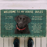 Dog Doormat 3D Labrador Retriever Welcome To My House Rules Custom Doormat