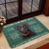 Dog Doormat 3D Labrador Retriever Welcome To My House Rules Custom Doormat