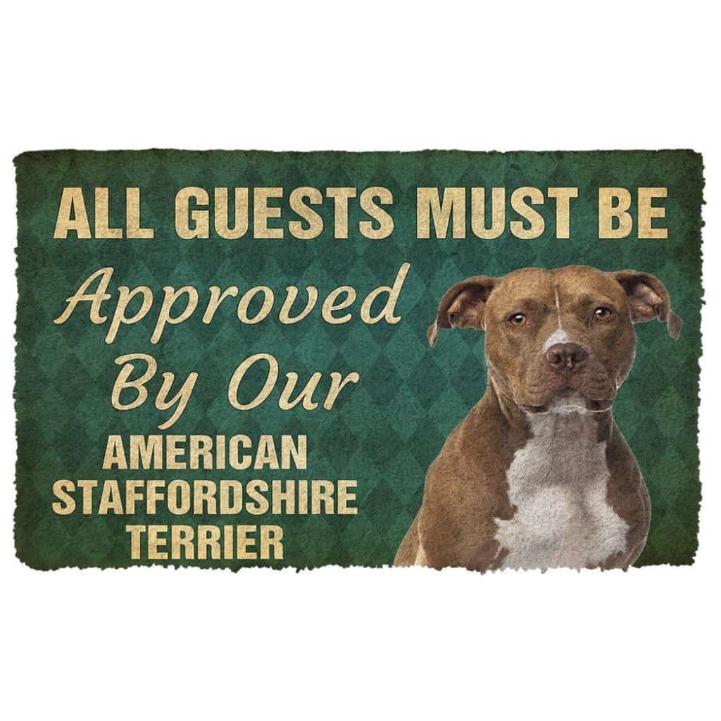 Dog Doormat 3D Must Be Approved By Our American Staffordshire Terrier Custom Doormat