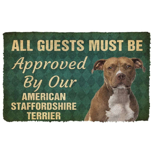 Dog Doormat 3D Must Be Approved By Our American Staffordshire Terrier Custom Doormat