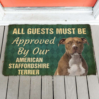 Dog Doormat 3D Must Be Approved By Our American Staffordshire Terrier Custom Doormat