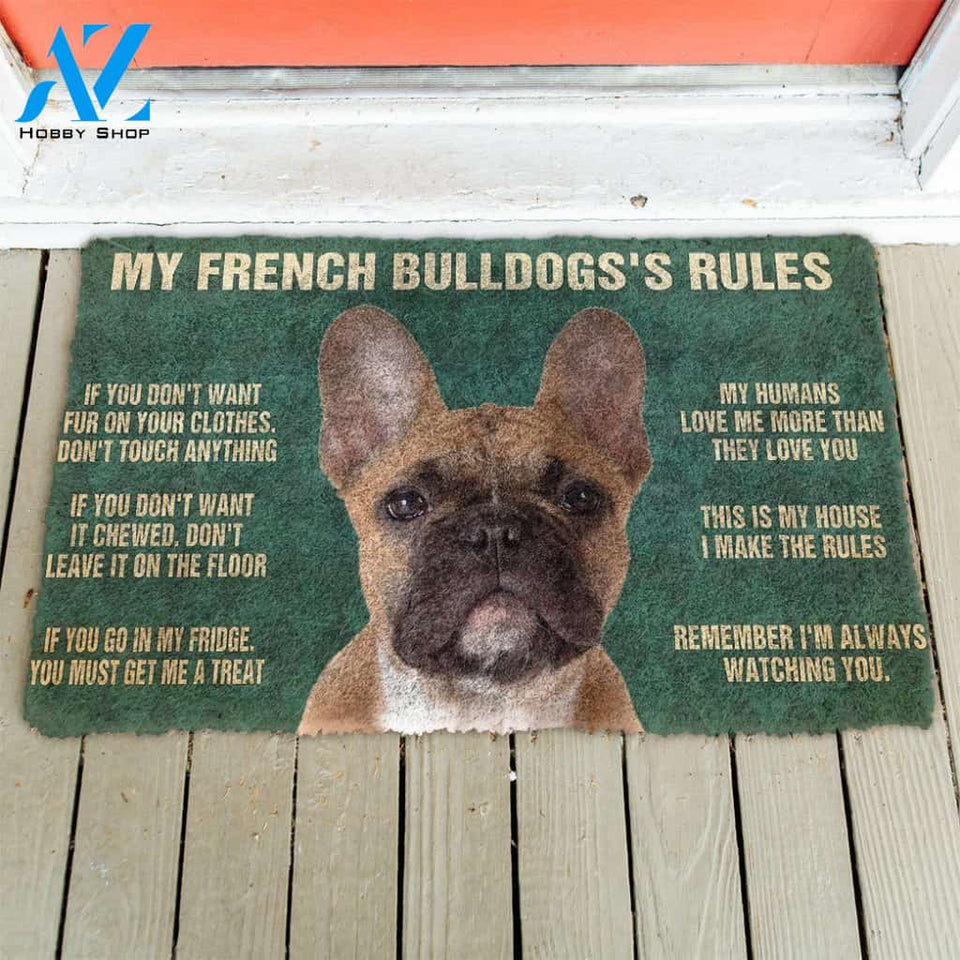 Dog Doormat 3D My French Bulldog's Rules Doormat