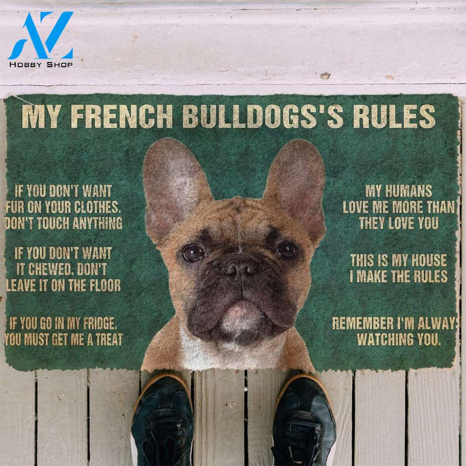 Dog Doormat 3D My French Bulldog's Rules Doormat