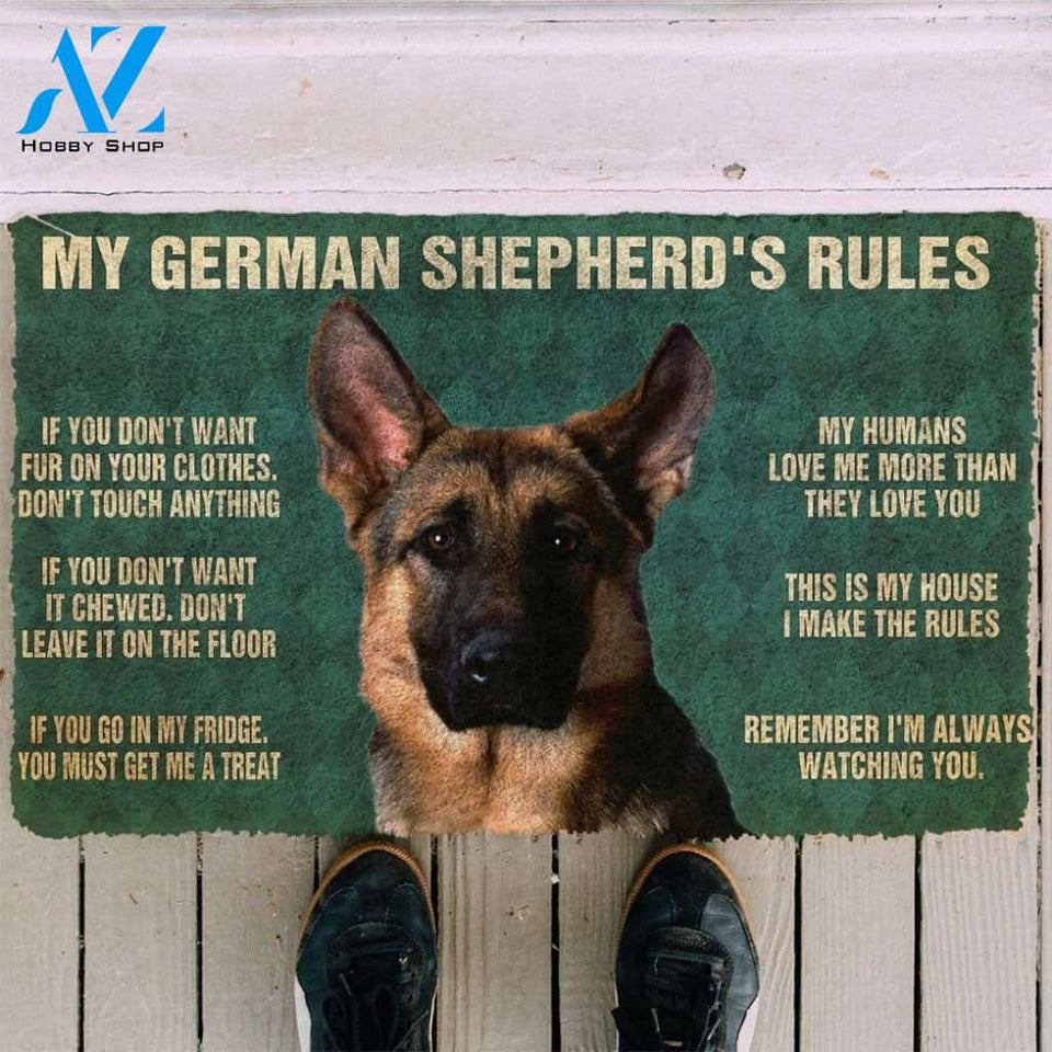 Dog Doormat 3D My German Shepherd's Rules Doormat