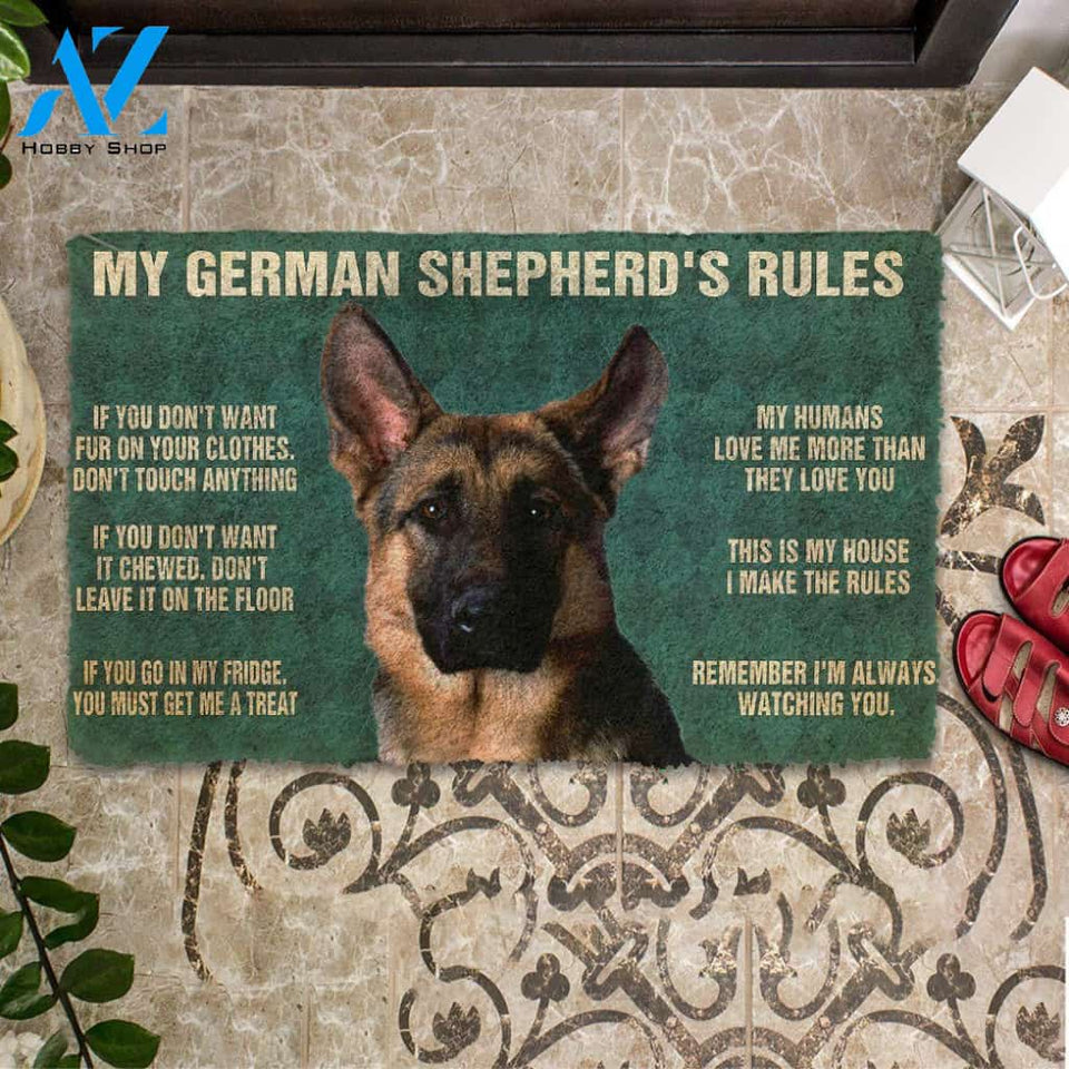 Dog Doormat 3D My German Shepherd's Rules Doormat
