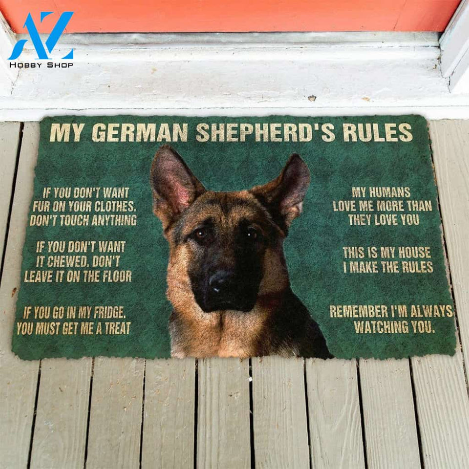 Dog Doormat 3D My German Shepherd's Rules Doormat