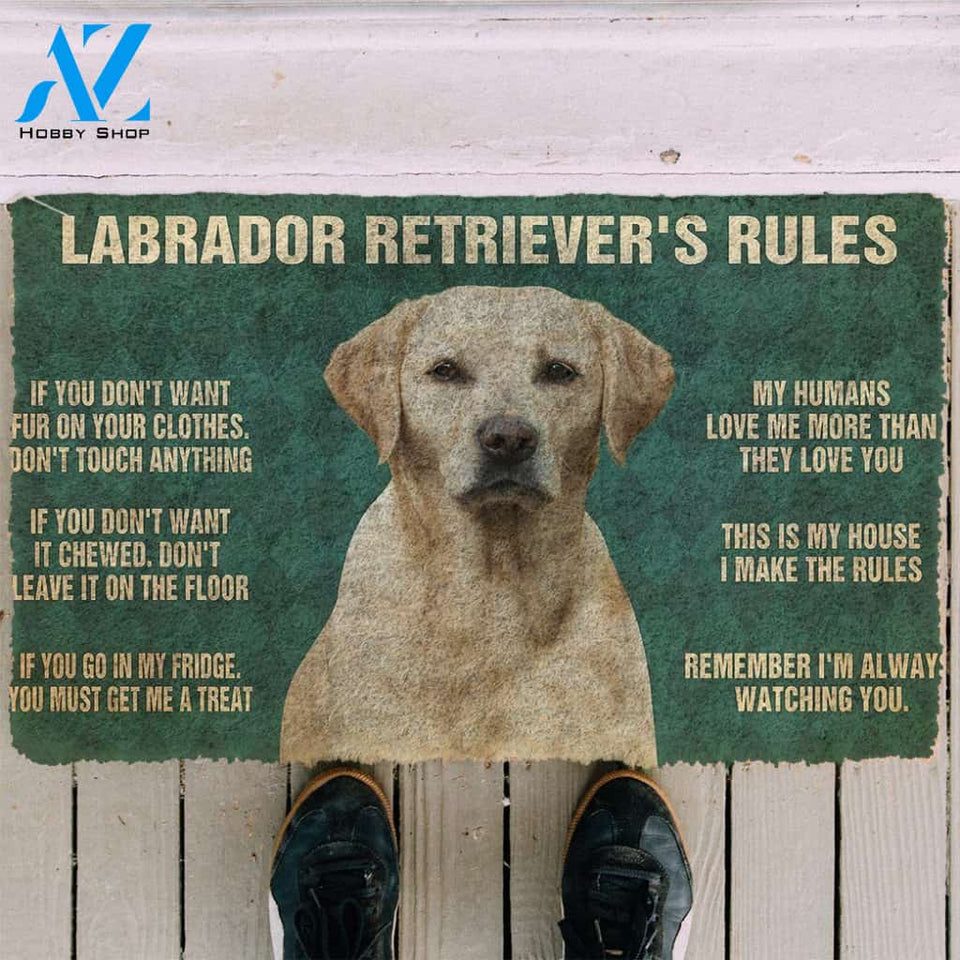 Dog Doormat 3D My Labrador Retriever's Rules Doormat