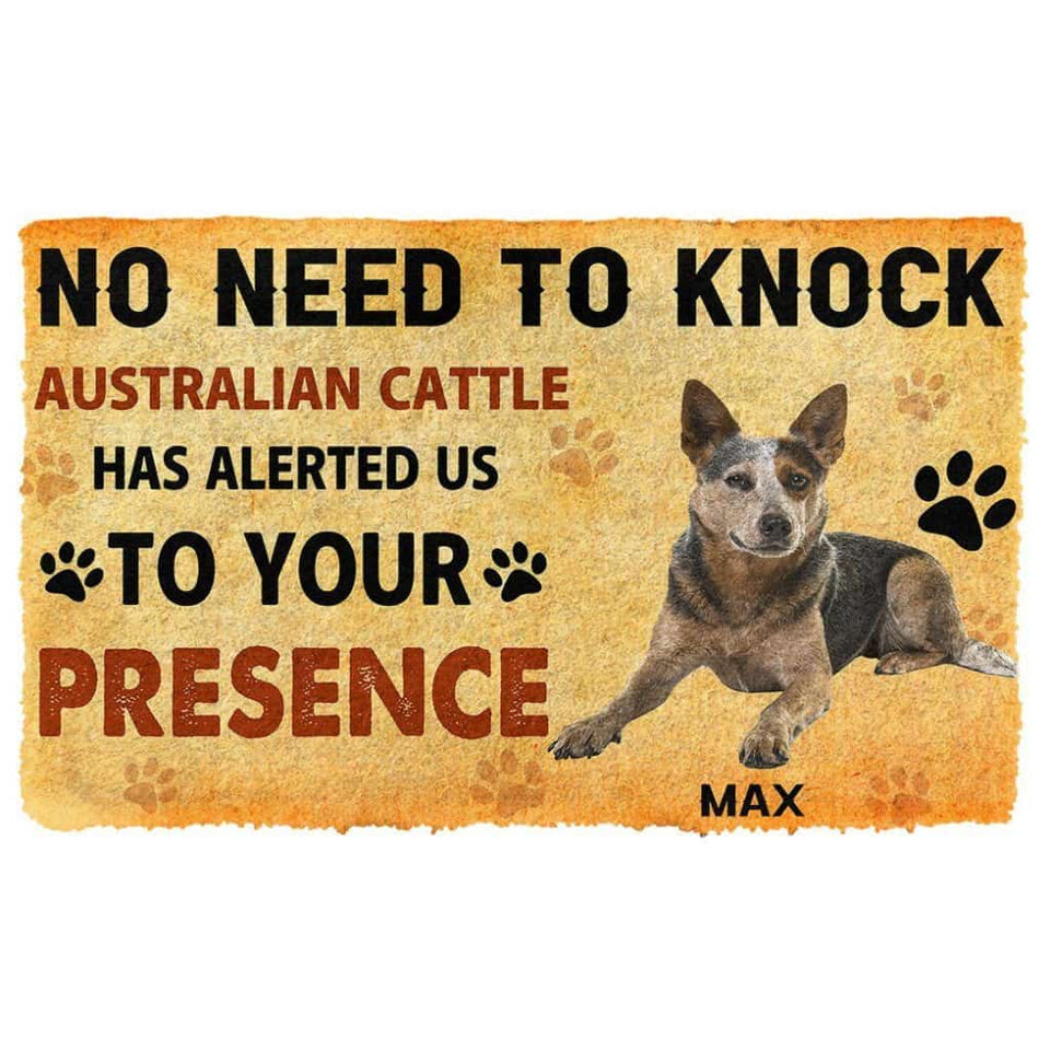 Dog Doormat 3D No Need To Knock Australian Cattle Dog Custom Name Doormat