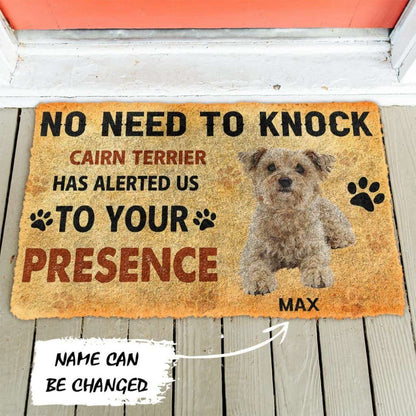 Dog Doormat 3D No Need To Knock Cairn Terrier Dog Custom Name Doormat