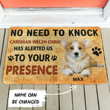 Dog Doormat 3D No Need To Knock Cardigan Welsh Corgi Dogs Custom Name Doormat