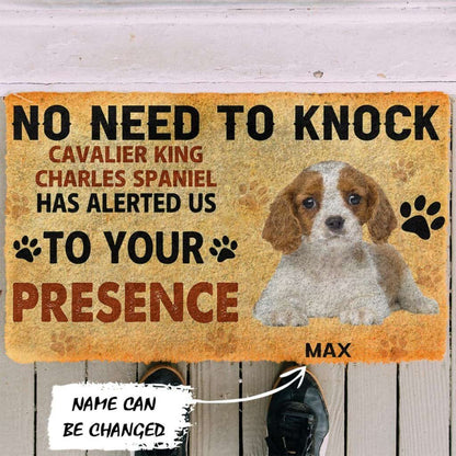 Dog Doormat 3D No Need To Knock Cavalier King Charles Spaniel Dog Custom Name Doormat