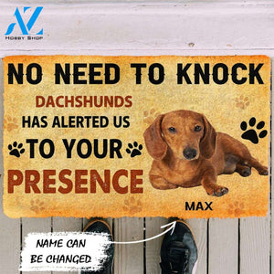 Dog Doormat 3D No Need To Knock Dachshunds Dog Custom Name Doormat