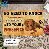 Dog Doormat 3D No Need To Knock Dachshunds Dog Custom Name Doormat