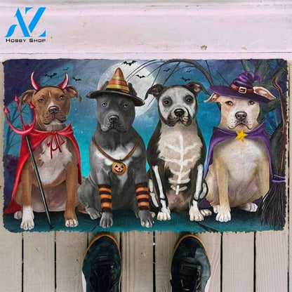 Dog Doormat 3D Pit Bull Halloween Custom Doormat