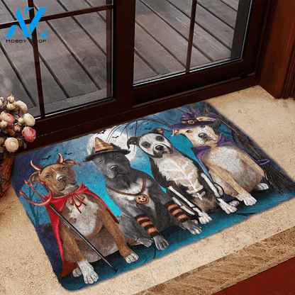 Dog Doormat 3D Pit Bull Halloween Custom Doormat