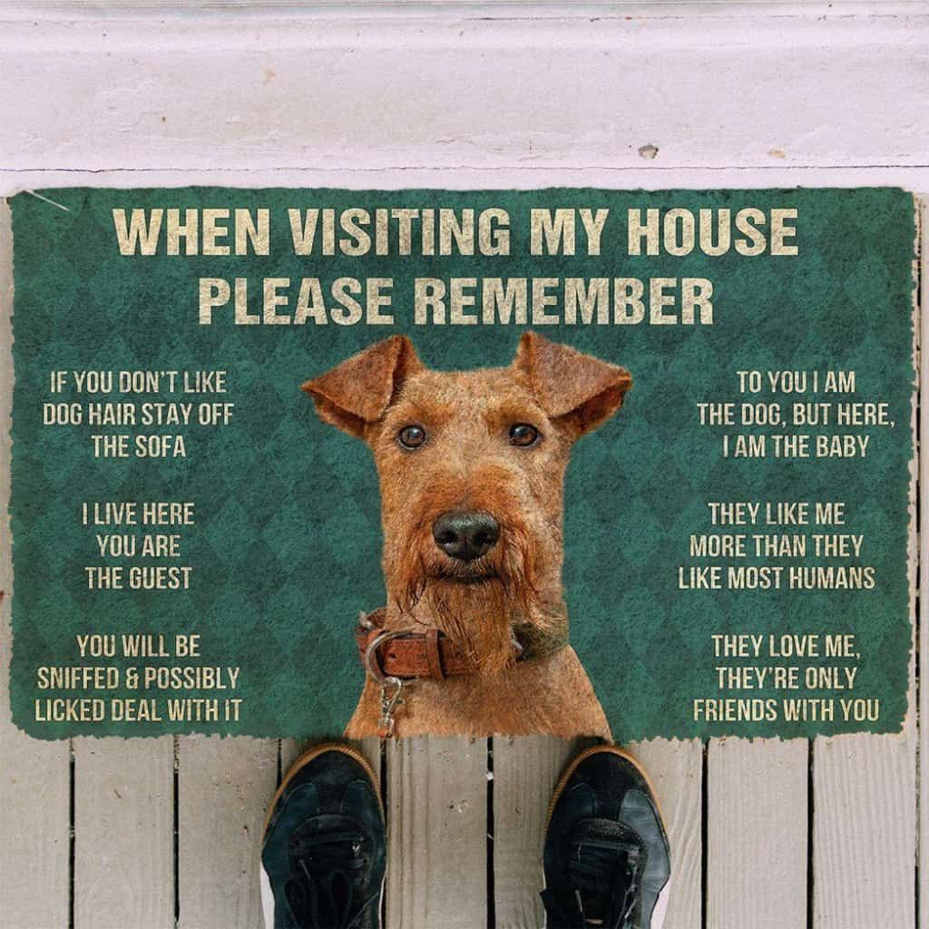 Dog Doormat 3D Please Remember Airedale Terrier Dogs House Rules Custom Doormat