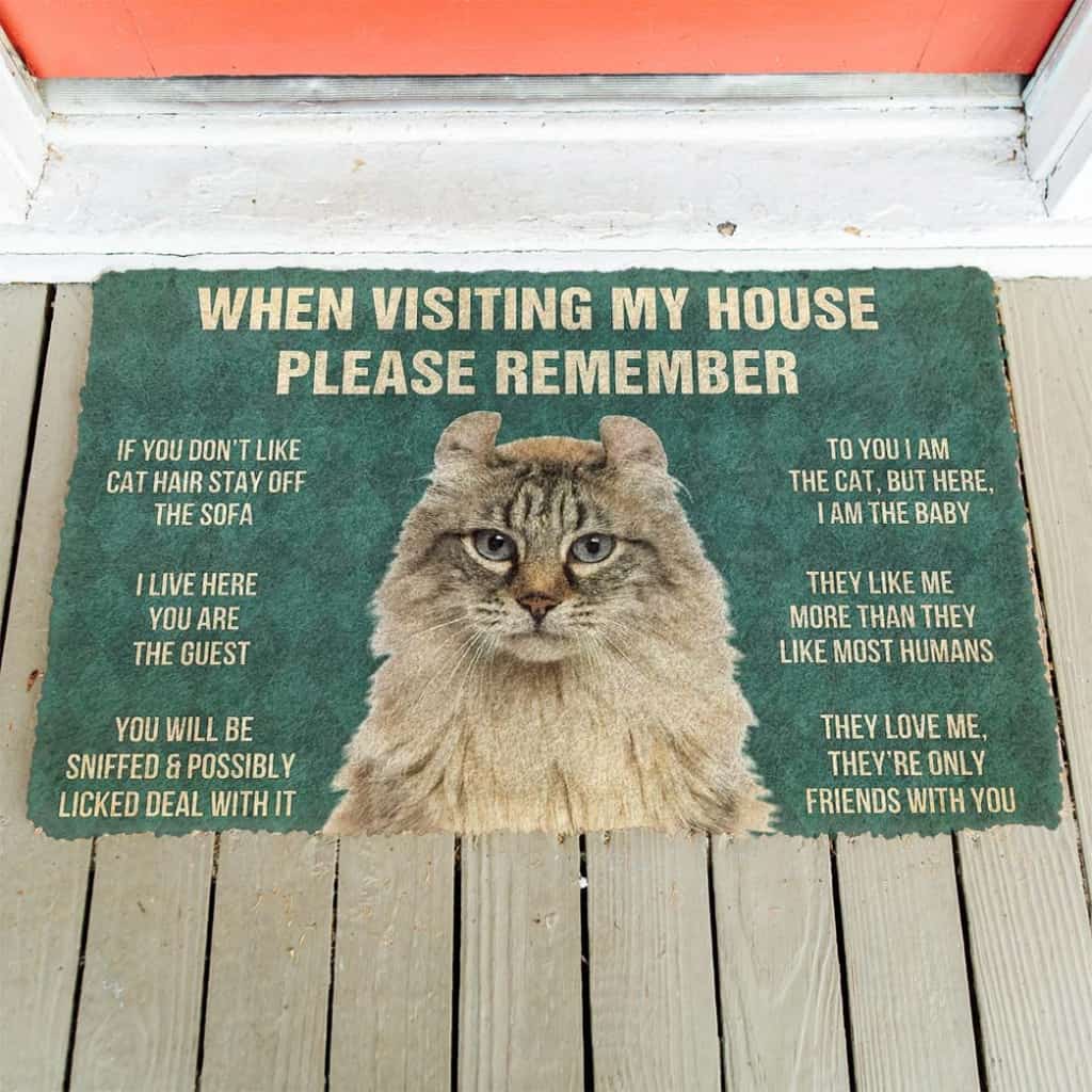 Dog Doormat 3D Please Remember American Curl Cat House Rules Custom Doormat