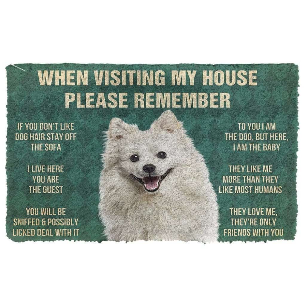 Dog Doormat 3D Please Remember American Eskimo Dogs House Rules Custom Doormat