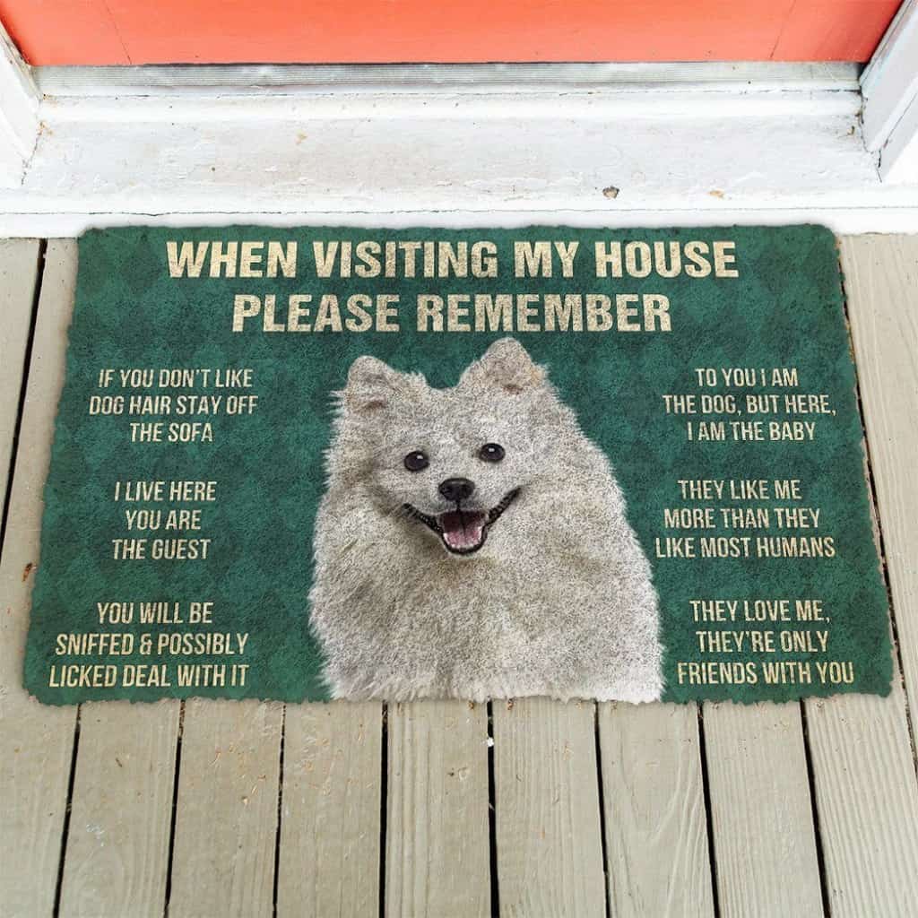 Dog Doormat 3D Please Remember American Eskimo Dogs House Rules Custom Doormat