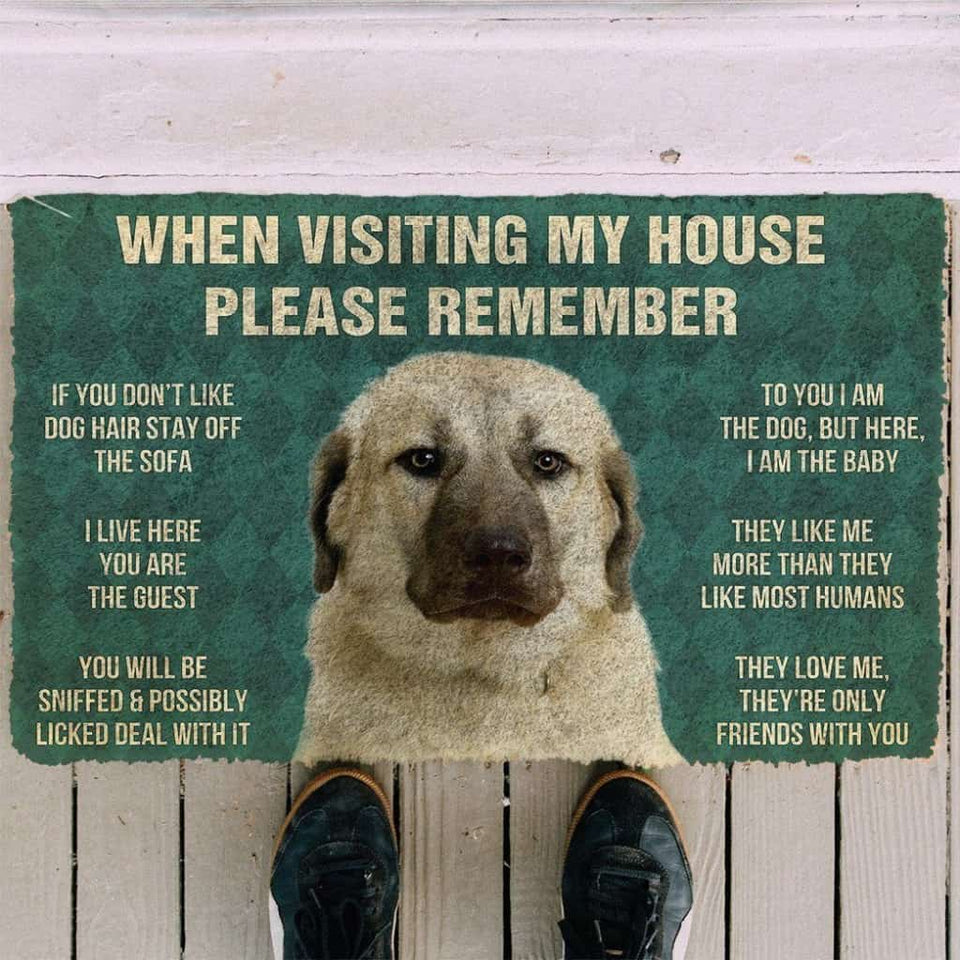 Dog Doormat 3D Please Remember Anatolian Shepherd Dogs House Rules Custom Doormat
