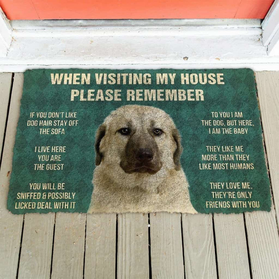 Dog Doormat 3D Please Remember Anatolian Shepherd Dogs House Rules Custom Doormat