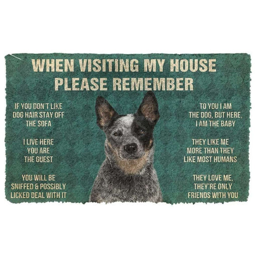 Dog Doormat 3D Please Remember Australian Cattle Dog's House Rules Custom Doormat