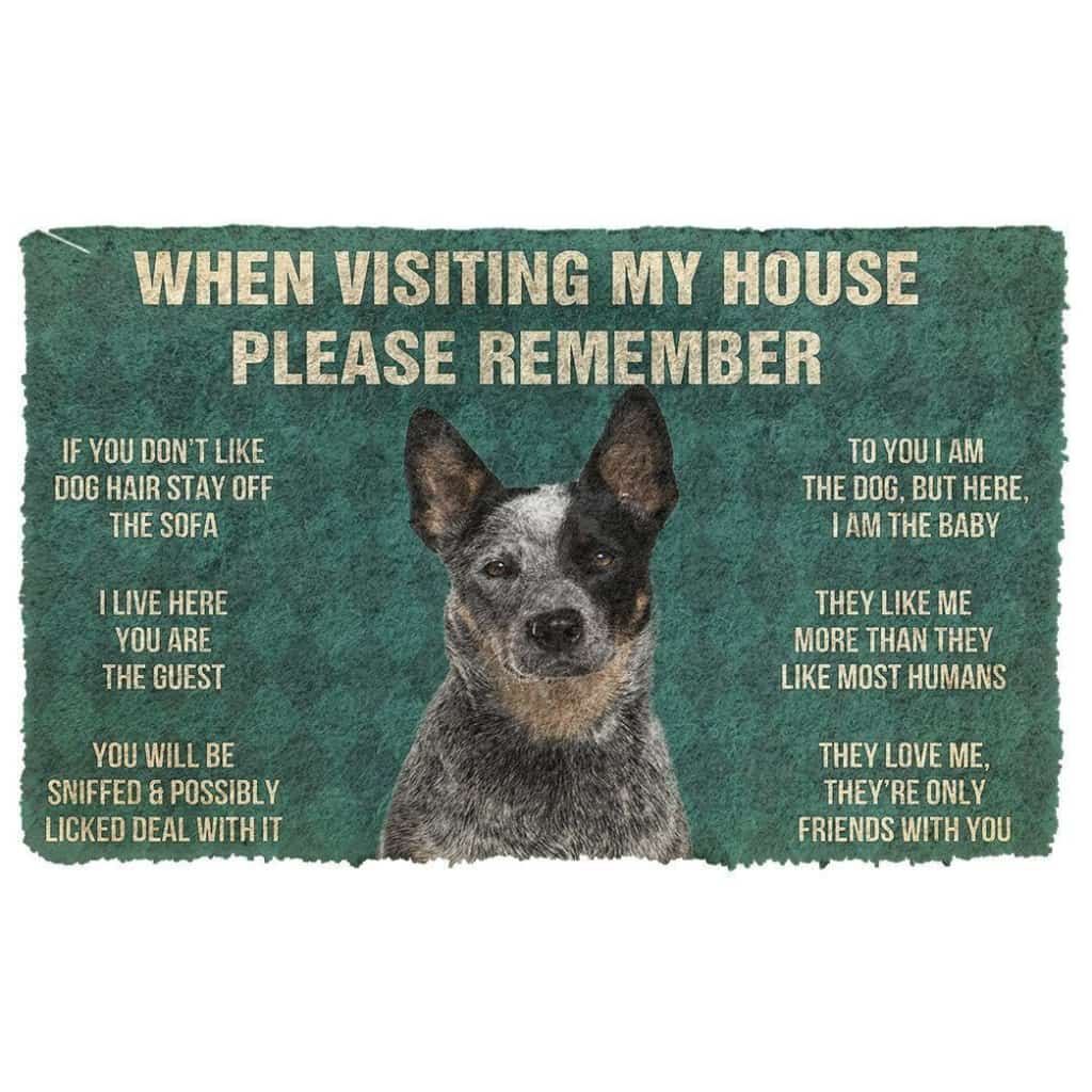 Dog Doormat 3D Please Remember Australian Cattle Dog's House Rules Custom Doormat