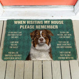 Dog Doormat 3D Please Remember Australian Shepherd Dogs House Rules Custom Doormat