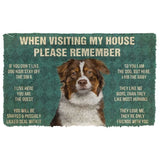 Dog Doormat 3D Please Remember Australian Shepherd Dogs House Rules Custom Doormat