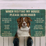 Dog Doormat 3D Please Remember Australian Shepherd Dogs House Rules Custom Doormat
