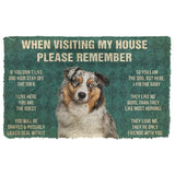 Dog Doormat 3D Please Remember Australian Shepherd Dog's House Rules Doormat