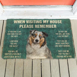 Dog Doormat 3D Please Remember Australian Shepherd Dog's House Rules Doormat