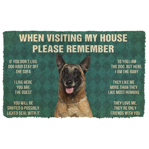 Dog Doormat 3D Please Remember Belgian Shepherds House Rules Custom Doormat