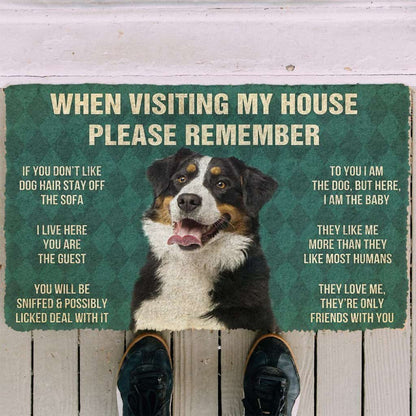 Dog Doormat 3D Please Remember Bernese Mountain Dogs House Rules Custom Doormat