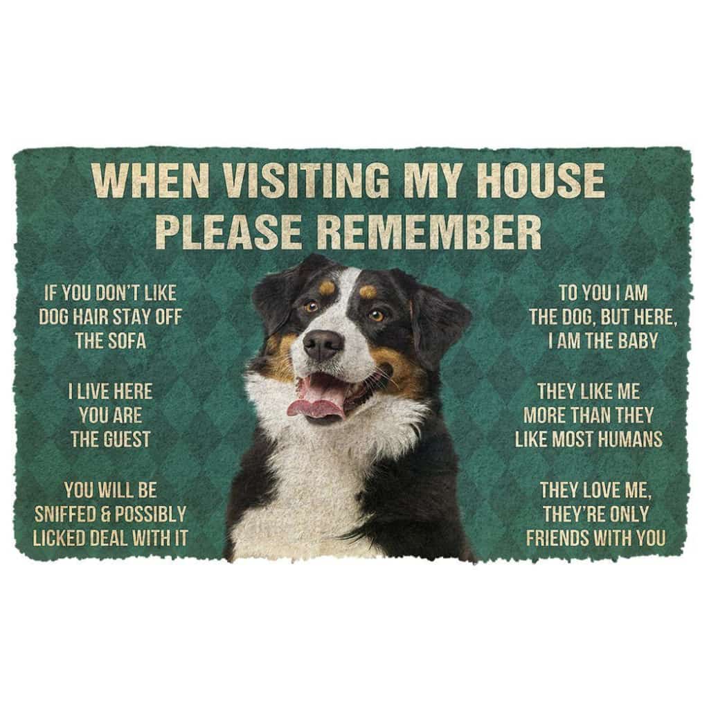 Dog Doormat 3D Please Remember Bernese Mountain Dogs House Rules Custom Doormat